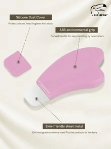 BIGBEAK 1 件全新不锈钢和塑料面部清洁刮刀，带硅胶盖，硅胶面膜刷和黑头清洁，多功能，金属提取工具，用于黑头、白头、面部清洁铲化妆配件面部护肤工具鼻面部工具，适用于女性男性去除面膜铲面膜工具面部清洁必备粉色/白色 - 粉色 - 查看 3