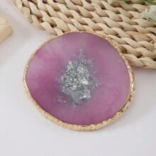 Resin Ellipsoid With Silver Foil And Cloud Effect - Purple - View 2
