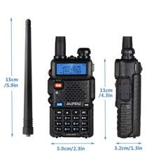 Baofeng 2pcs BAOFENG UV-5R Radio, 5W High Power Dual Band Two-Way Radio, Handheld Portable Walkie Talkie For Business Use, Hotel, Security, Hunting Sports