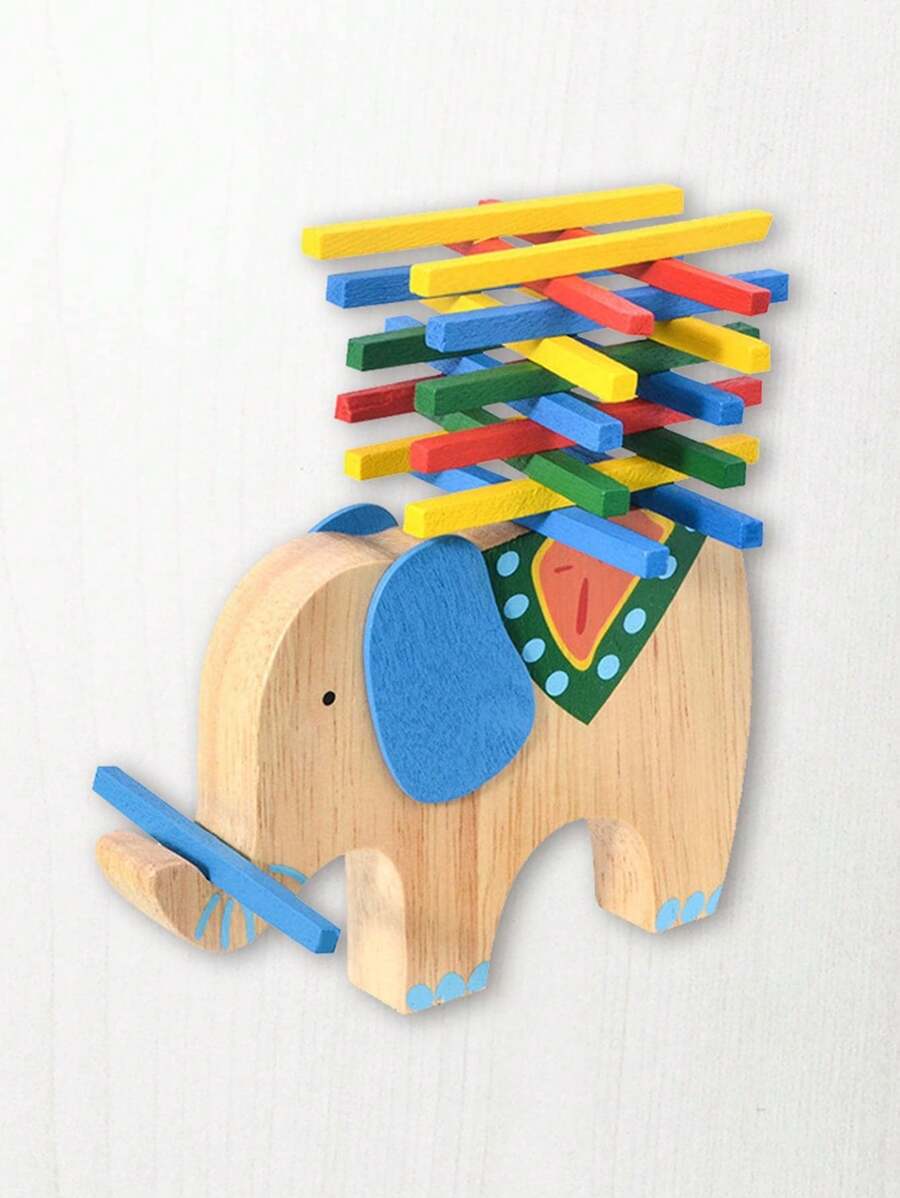 Elephant balance stacking, animal stacking, kindergarten Montessori teaching aids, color stick