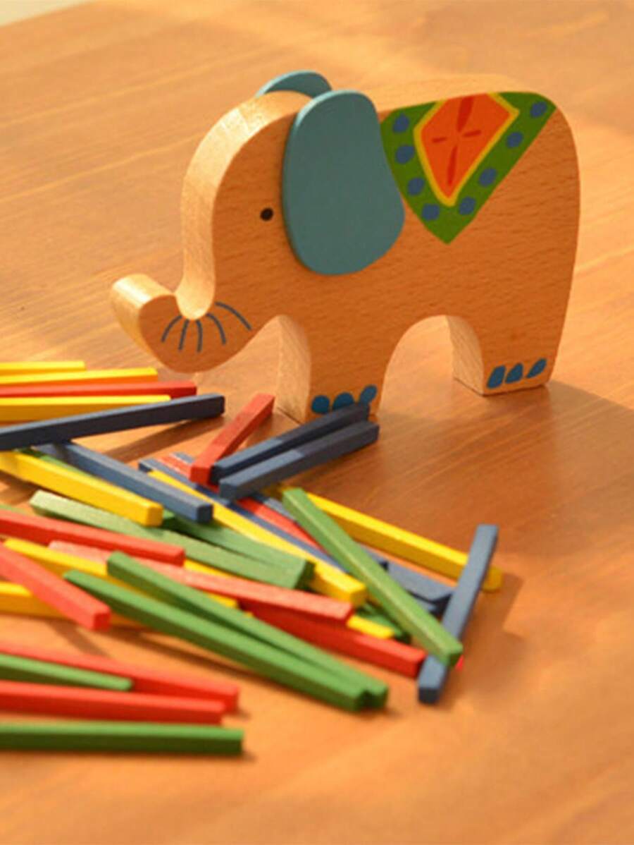 Elephant balance stacking, animal stacking, kindergarten Montessori teaching aids, color stick