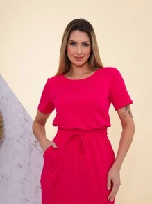 Women Two-piece Outfits - Màu Hồng Tươi - Xem 3