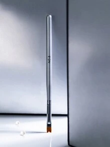 1件法式指甲贴uv凝胶丙烯酸指甲艺术设计细线绘画涂抹刷笔工具凝胶丙烯酸绘画绘图笔黑色手柄和细发 - 銀色 - 查看 4