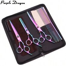 Purple Dragon 紫龍狗用修剪剪刀,彩虹日本不銹鋼修剪剪刀、修薄剪、彎刀z3001 - 彩色 - 查看 1