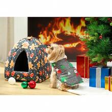 Hollypet 1 Miếng Màu xám Giáng sinh Phong cách Thú cưng Lông cừu Hoodie , Dày Và Ấm áp , Thích hợp Đối với Chó nhỏ In Mùa Đông - Xám - Xem 3