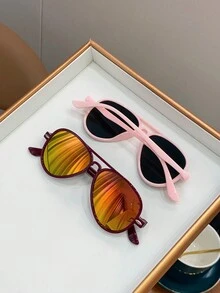 Children's Plastic Frame Aviator Fashion Glasses Suitable For Daily Wear - Multicolor - View 3