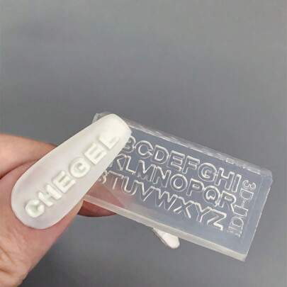 3D 硅胶美甲雕刻模具迷你尺寸英文字母和数字硅胶模具设计 DIY 美甲配件工具雕刻模具指甲装饰工具、美甲用品、美甲工具、美甲工具、返校、指甲、按压指甲的美甲工具