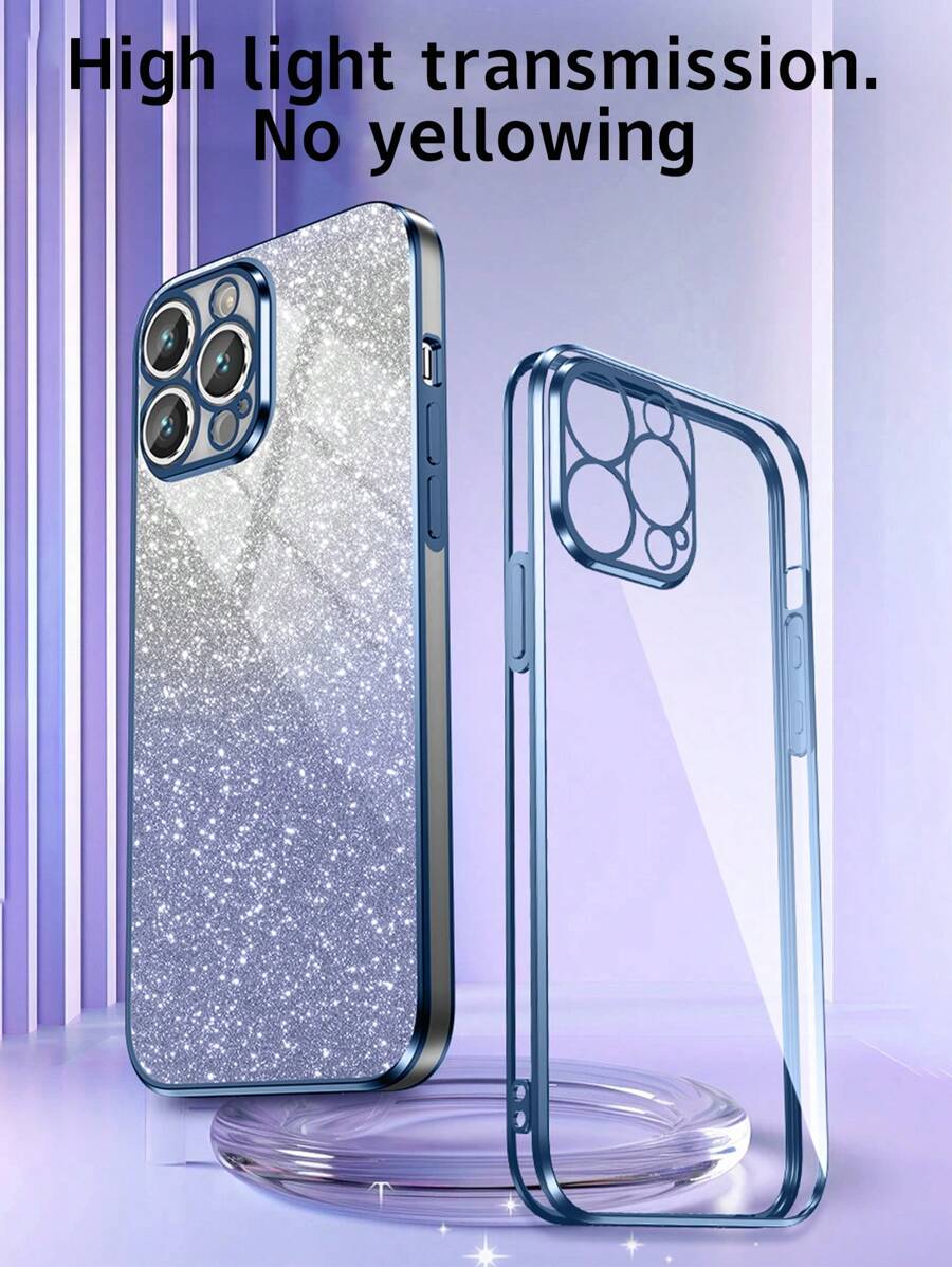 新款電鍍防摔手機殼+閃光貼紙+全套手機套+相容蘋果、三星、小米、oppo、vivo