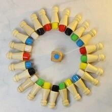 Wooden Memory Chess Board Game And Solitaire Game - Khaki - View 3