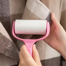1套家用剝離式粘紙毛絨滾筒,寵物美容去毛絮器,衣物清潔工具 - 紅白色 - 查看 1