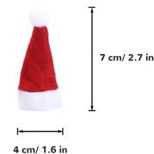 10入組聖誕迷你聖誕老人帽,適用於酒瓶蓋、杯子、棒糖,聖誕擺設、裝飾、派對裝飾、diy聖誕樹人偶、禮品贈送 - 紅色 - 查看 2