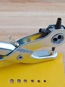 皮革打孔工具套件,升級版皮帶打孔器,適用於皮革、馬鞍、鞋、布料等diy和手工藝項目,6孔重型旋轉打孔器,易於製作精確圓孔 - 銀色 - 查看 6