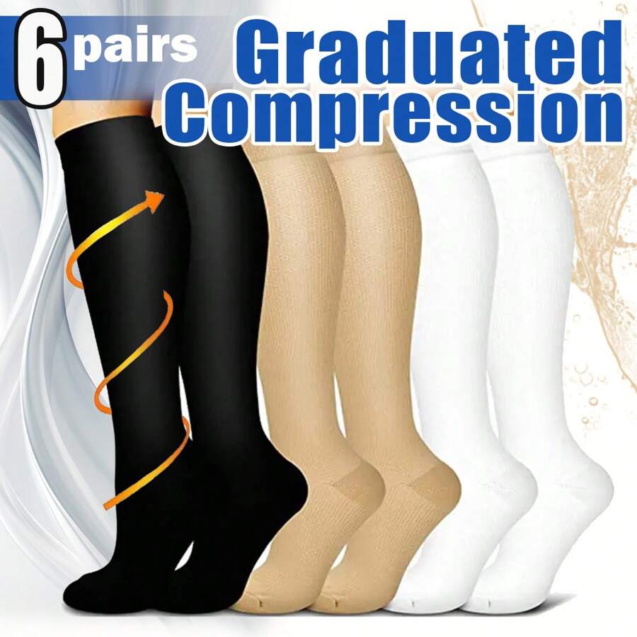 Copper Wellow 压缩袜 女士 男士 15-20 毫米汞柱 膝盖高 孕妇护士 怀孕 孕妇装 可爱 运动 金色 合身 骑行 成人 支撑 软管 循环 长 女士