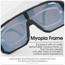 Scvcn 新款骑行眼镜保护男女通用山地自行车运动眼镜，带度数镜框、清洁布、眼镜袋和眼镜盒，适用于户外高尔夫、棒球、骑行、赛车