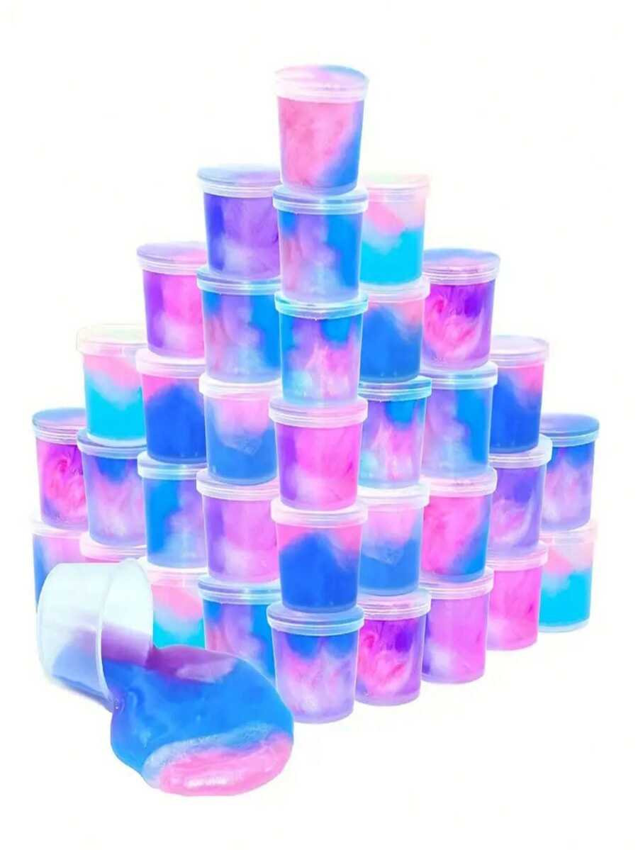 1入組 8顆彩虹和星空系列水晶泥,無黏性手工緩解壓力玩具,適用於聖誕禮物(隨機顏色包裝) - 彩色 - 查看 1