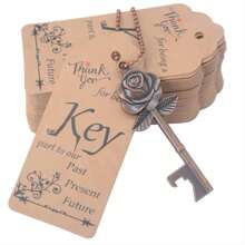 100 Sets Rose Key Bottle Opener Wedding Favors For Guests Bulk Skeleton Keys With Card For Rustic Party Bridal Showers - Bronze - View 1