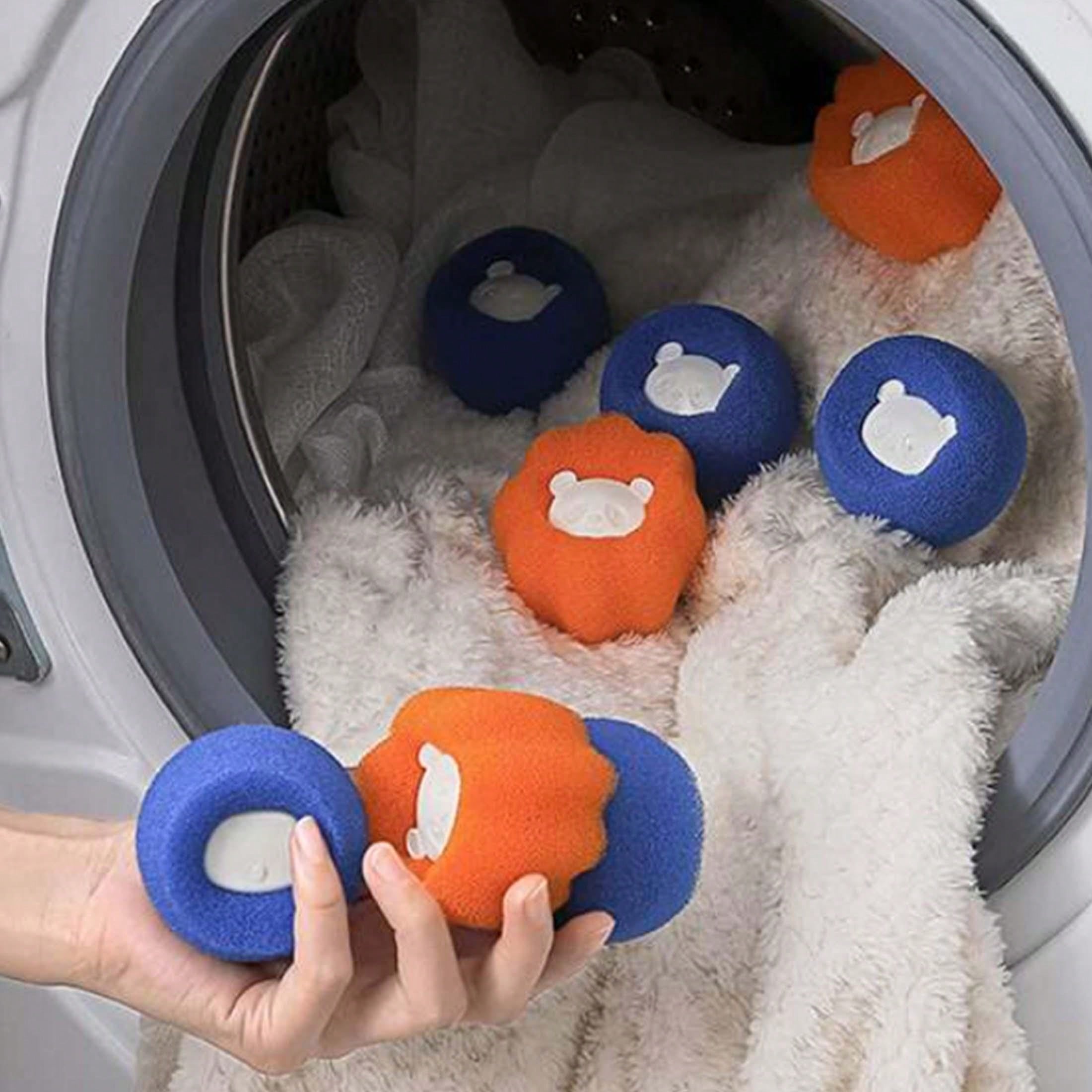 A set of washing machine drying balls, washing machine sponge cleaning