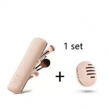Túi trang điểm mini chống thấm nước có thể tái sử dụng bằng gel Silica Sắp xếp đồ trang điểm của bạn khi đang di chuyển: Hộp đựng cọ trang điểm bằng silicon hiện đại di động để đi du lịch, đi học, đi học, ký túc xá tại nhà, phụ kiện du lịch - Bụi hồng - Xem 1
