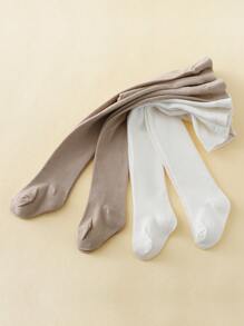 4入組嬰兒女童基礎打底褲,適合日常穿著 - 彩色 - 查看 2