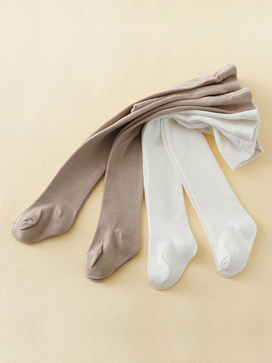 4入組嬰兒女童基礎打底褲,適合日常穿著