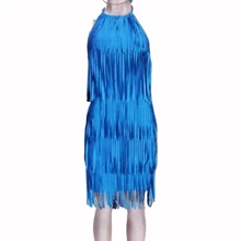 Vestido Sexy Tipo Charleston Azul - Azul - Ver 1