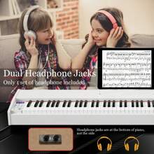 Sonart 88-Key Full Size Digital Piano Weighted Keyboard w / Sustain Pedal White/Black - 白色 - 查看 7