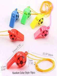 10 件快樂臉足球哨子、足球派對的完美禮物、班級寶盒獎品和生日禮物(顏色隨機) - 彩色 - 查看 6