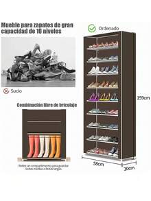 Portable 9 Level Closet Shoe Organizer: Unique And Functional Shoe Cabinet, With Plastic Box - Ideal For The Home - Shoe Organizer Box For Impeccable Storage - Unique Furniture For Organization - Plastic Organizer For The Home - Shoe Organizer Box , Clothing Furniture, And Drawer Organizer At Your Reach