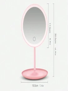 Led Storage Mirror Stand With 5x Magnifying Mirror - Pink - View 7