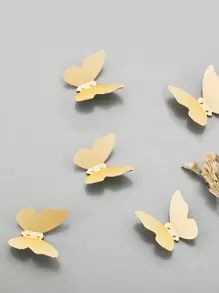 1 个不锈钢蝴蝶设计墙钩 - 金色 - 查看 4