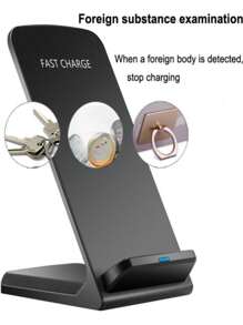 Q740 15w垂直快速無線充電器座,具備雙線圈 - 黑色 - 查看 7