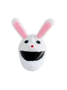 Cubierta De Casco Con Diseño De Orejas De Conejo Blanco - Blanco - Ver 4