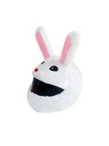 Cubierta De Casco Con Diseño De Orejas De Conejo Blanco - Blanco - Ver 5