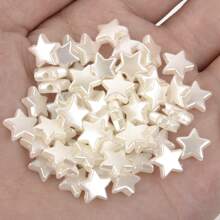 50 pezzi Pentagramma Bianco Perline Stelle Distanziatori Acrilici Per Creazione Di Gioielli Braccialetto DIY Accessori Collana Fatti A Mano 8-14mm