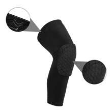 1 对篮球护膝，压缩长腿套运动装备，适用于排球棒球足球举重跑步等健身房配件膝盖支撑运动护膝健身房护膝 - 黑色 - 查看 8