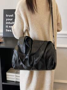 全新女士包 PU 皮革单肩斜挎包 复古休闲软皮大容量手提包