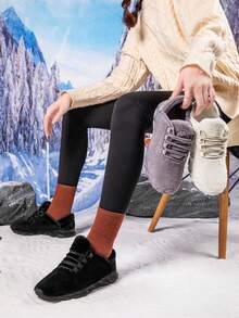 女士家居拖鞋冬季室内/户外保暖柔软毛绒舒适毛绒防滑一脚蹬步行鞋毛绒乐福拖鞋黑色