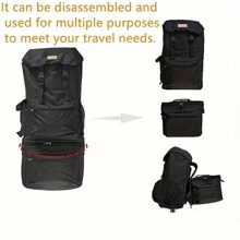 1pc 80l Hiking Backpack for Men Waterproof  Camping Rucksack Travel Daypack - Black - View 5