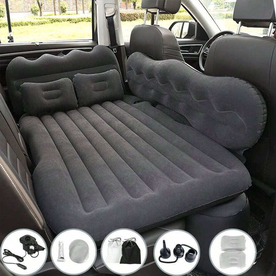 Colchón Coche Cama De Viaje Inflable Hogar Alfombra De Campi - Negro - Ver 1