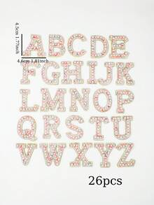 WHICHLIFE 1/26 Bảng Chữ Cái Tiếng Anh Ngọc Trai Tự Làm Quần Áo/Túi Miếng Dán (Một Bộ Bao Gồm 26 Bảng Chữ Cái) - màu sắc - Xem 8