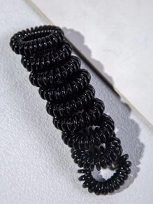 9条简约无痕黑色螺旋发圈，适合女性日常佩戴，可扎马尾辫，也可作发圈、橡皮筋、发绳、弹力发圈、发饰、头饰、健身运动跑步服等。 - 黑色 - 查看 10