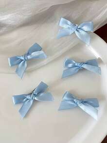 6入組甜美蝴蝶結髮夾,可愛的編織髮夾帶蝴蝶結,適用於女孩