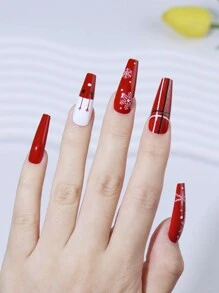 120 件/袋 透明無痕按壓半/全罩磨砂短芭蕾/加長人造指甲,易於佩戴 - 無色 - 查看 5