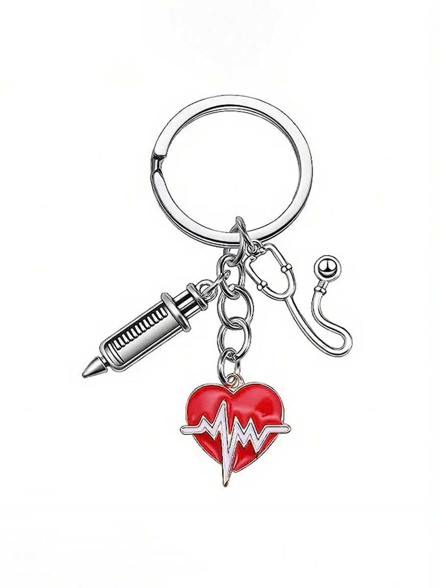 男士追夢鑰匙扣,男女友送護士鑰匙圈 - 紅色 - 查看 1