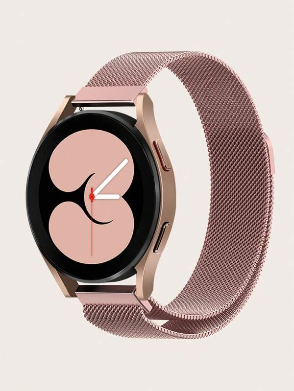 1 pieza Correa de reloj de acero inoxidable con cierre magnético rosa compatible con Samsung Galaxy Watch 7 / 6 / 5 / 4, ajuste de 40 mm/42 mm/43 mm/44 mm/45 mm/46 mm/47 mm