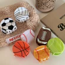 1 buc Clemă de păr stil sport cu personalitate - baschet, fotbal, tenis, fotbal american, volei - potrivită pentru uz zilnic sau ca și cadou pentru cele mai bune prietene, iubite, profesori etc. Cleme de păr drăguțe cu gheare, cleme de păr cu maxilar