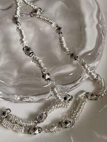 1 Miếng Fancy Màu sắc Pha lê Ngôi sao Hạt Dây chuyền Đối với phụ nữ Cặp đôi Retro Xương quai xanh Chuỗi Buổi tiệc Phụ kiện trang sức Qủa tặng - Bạc - Xem 2