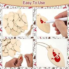 50 件聖誕節未完成木製燈泡 - Diy 空白懸掛裝飾品、標誌和繪畫!聖誕節、感恩節禮物 聖誕節 萬聖節 感恩節禮物