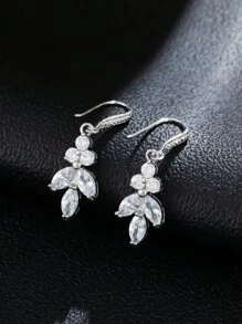 1對鑲有石頭的銅質馬眼形耳環,高端珠寶,時尚的耳掛,情人節禮物