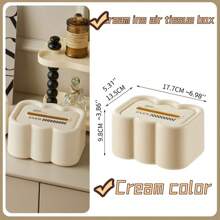 1pc Cloud Shaped Tissue Box Holder Wall Mountable Paper Towel Dispenser Cream Color For Home Kitchen And Bathroom - White base - View 6